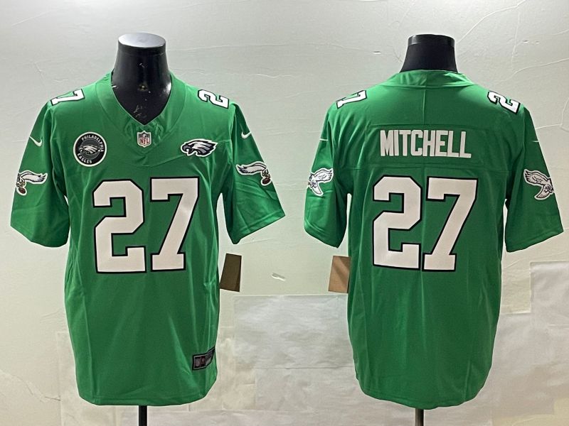 Men Philadelphia Eagles #27 Mitchell Green three generations 2025 Nike Vapor Limited NFL Jersey style 5